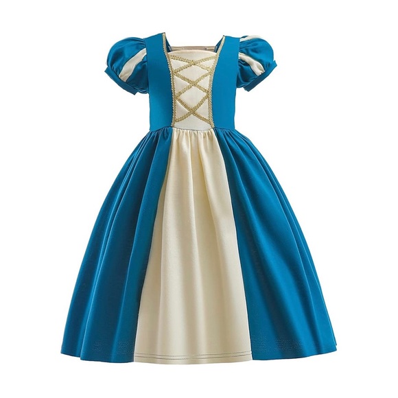 Luo Bei Er Other - NWT LuoBeiEr Kids Teal, Cream, and Gold Merida Princess Dress, Size 150 (9-10y)